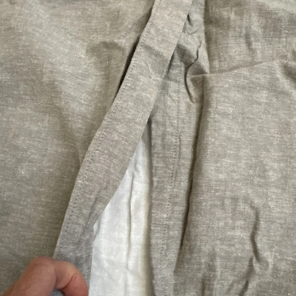 Pottery Barn Belgian Flax Linen Tufted QUILTED Sham EURO Flagstone Gray NEW